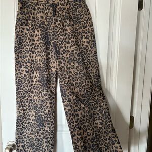 SHEIN Leopard Print Flare Jeans